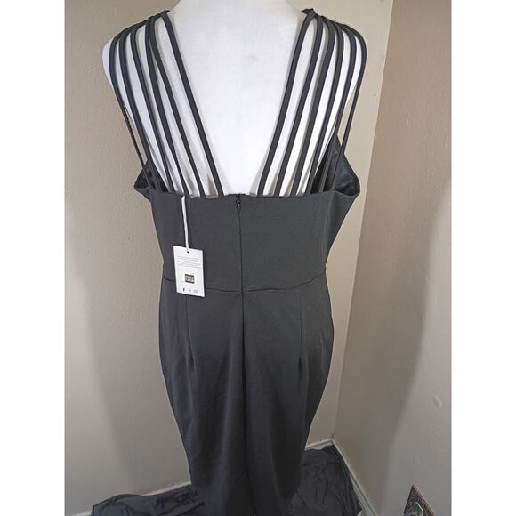 Grace Karen Cocktail Dress Black Strappy Knee Length Prom Formal Sz XL - Picture 6 of 13